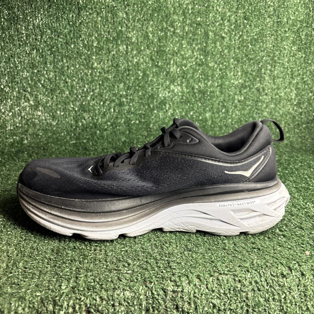 Hoka ONE ONE Bondi 8 Women's Size 9.5 Wide Running Shoes Black Athletic Sneakers - Picture 7 of 12